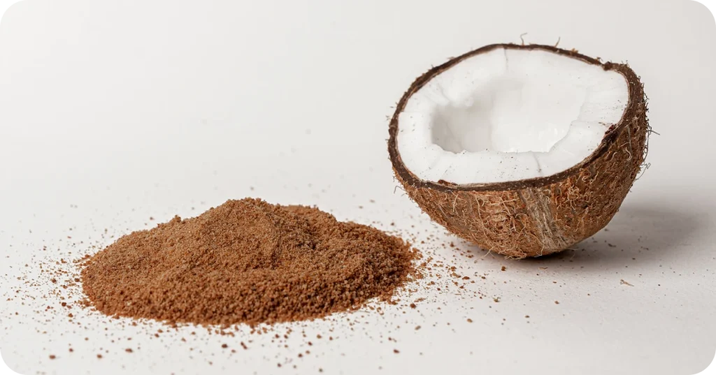 Granulated organic sweetener in a wooden bowl, illustrating the clean-label profile sought by health-conscious consumers worldwide.